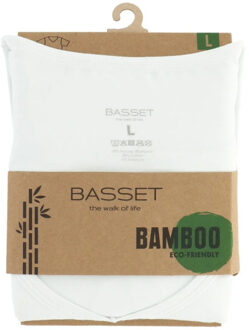 Basset Dames/heren bamboe t-shirt v-hals Wit - XXL