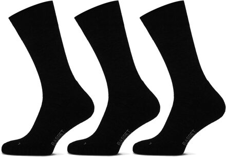 Basset Merinowollen Sokken Casual Badstof Zool 3-pack Antraciet-35/38 - 35/38