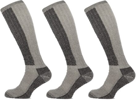 Basset Thermosokken Kniehoogte Merinowol 3-pack Off White Black-35/38 Off White / Black - 35/38