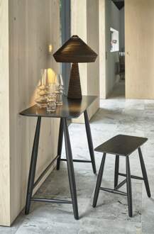 Bast houten bureau zwart - 100 x 44,5 cm