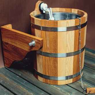 Bath pouring device Woodson 20 l oak with stainless insert-bucket for bath and sauna