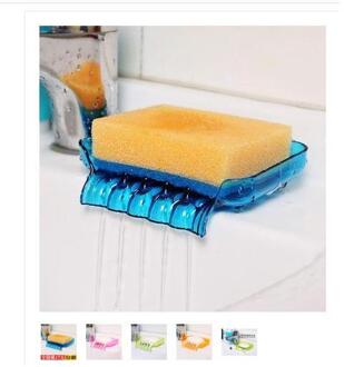 Bathroom Gadgets Waterfall Soap Box Dish Plate Case Home Shower Travel Hiking Holder Container Soap Box Kitchen Soap Holder Dish Blauw