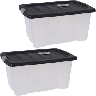 Bathroom solutions 3x Stuks Opbergdozen/organizers met deksel - kunststof - 13 Liter - Opbergbox Multikleur