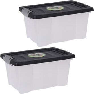 Bathroom solutions 3x Stuks Opbergdozen/organizers met deksel - kunststof - 9 Liter - Opbergbox Multikleur