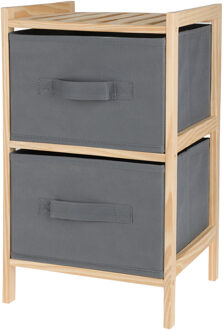 Bathroom solutions Badkamerkastje/opbergkastje - 2-laags - 28 x 25 x 46 cm - dennenhout