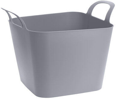 Bathroom solutions Flexibele kuip - 36L - kunststof - 53 x 40 x 30 cm - grijs - emmer - wasmand - Wasmanden