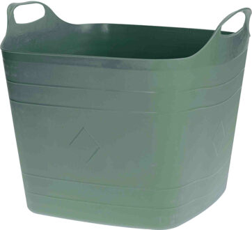 Bathroom solutions Flexibele kuip emmer/wasmand - groen - 40 liter - vierkant - kunststof - Wasmanden