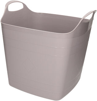 Bathroom solutions Flexibele kuip - taupe - 25 liter - kunststof - emmer - wasmand - Wasmanden