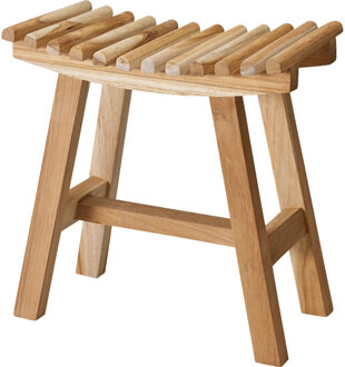 Bathroom solutions Home & Styling Krukje - teak hout - lichtbruin - 40 x 20 x 40 cm - bijzetkrukje - badkamer