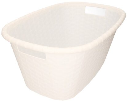 Bathroom solutions Kunststof wasmand - wit - 35 liter - 60 x 40 x 25 cm - manden voor wasgoed