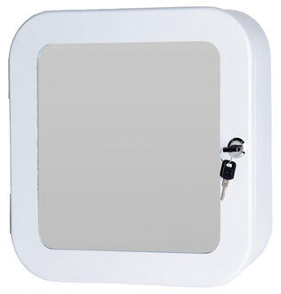 Bathroom solutions Medicijnkastje - wit - met spiegel en slot - 32 x 32 cm