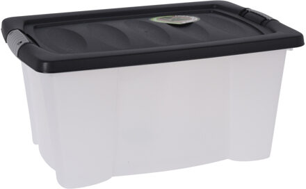 Bathroom solutions Opslagbak/opbergdoos/organizer - met deksel - kunststof - 13 Liter - Opbergbox Multikleur