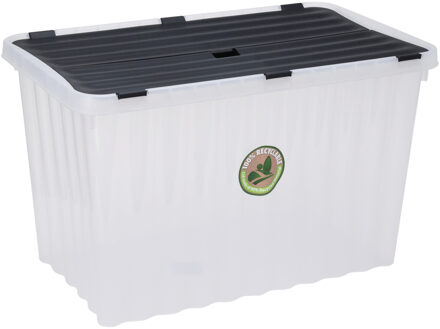 Bathroom solutions Opslagbak/opbergdoos/organizer - met deksel - kunststof - 76 Liter - Opbergbox Multikleur