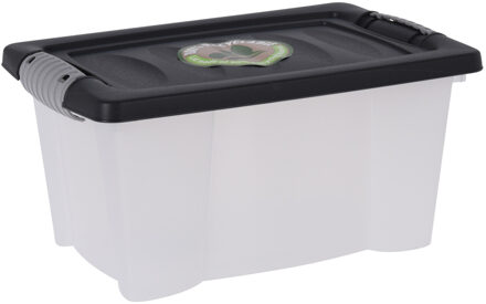 Bathroom solutions Opslagbak/opbergdoos/organizer - met deksel - kunststof - 9 Liter - Opbergbox Multikleur