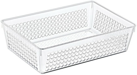 Bathroom solutions Organizer/opbergmandje - kunststof - transparant - 2.3L - 23 x 15 x 6 cm - Opbergmanden