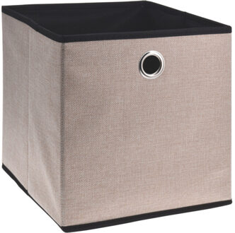 Bathroom solutions Storage Solutions Opbergmand/kastmand - karton/kunststof - 28 liter - beige - 30 x 30 x 30 cm - Opbergmanden