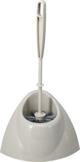 Bathroom solutions Toiletborstel met houder - taupe - 36 cm - kunststof - WC borstel - toiletartikelen