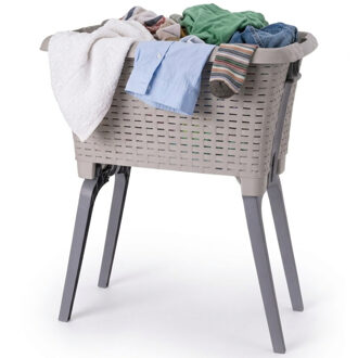 Bathroom solutions wasmand op poten - beige - 35 ltr - 60 x 40 x 28 cm - Wasgoedmanden