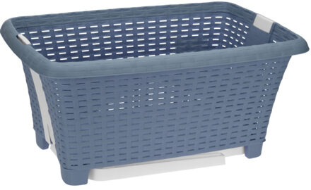 Bathroom solutions wasmand op poten - blauw - 38 liter - 39 x 59 x 29 cm - Wasgoedmanden