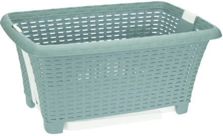 Bathroom solutions wasmand op poten - groen - 38 liter - 39 x 59 x 29 cm - Wasgoedmanden