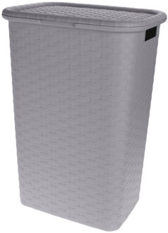 Bathroom solutions Wasmand rotan met deksel grijs 60 liter - Wasmanden