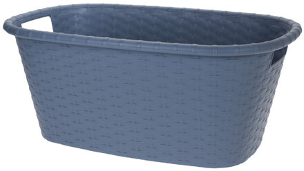 Bathroom solutions Wasmand/wasgoed draagmand grijsblauw 35 liter 60 x 40 x 25 cm huishouden - Wasmanden