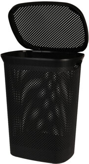 Bathroom solutions Wasmand - zwart - 60 liter - 37 x 46 x 60 cm - met deksel