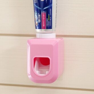 Bathroon Handig Accessoires Tandpasta Squeezers Automatische Tandpasta Dispenser Tandenborstel Stofdicht Opknoping Houders Gereedschap roze