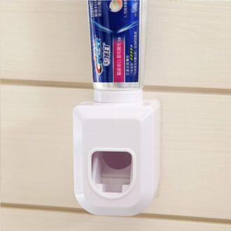 Bathroon Handig Accessoires Tandpasta Squeezers Automatische Tandpasta Dispenser Tandenborstel Stofdicht Opknoping Houders Gereedschap wit