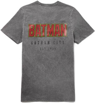 Batman 80th Anniversary logo t-shirt - Zwart acid-wash - S