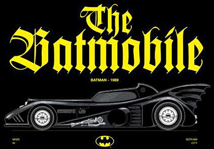 BATMAN Batmobile Profile Unisex T-Shirt - Black - XXL Zwart