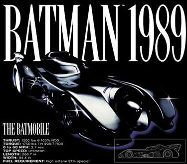 BATMAN Batmobile Unisex T-Shirt - Black - XL Zwart