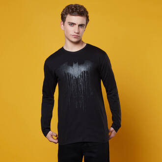 Batman Dripping Logo Long Sleeved T-Shirt - Black - M Zwart