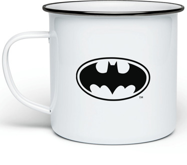 Batman Logo Enamel Mug - White