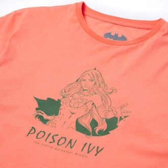 Batman Villains Poison Ivy Women's Cropped T-Shirt - Koraal - L - Burgundy Acid Wash