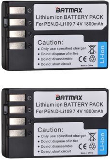 Batmax 1800 Mah D- Li109 D Li109 Batterij + Digitale Lader Voor Pentax K30 K50 K-30 K-50 K500 K-500 k-S1 KS1 K-S2 KS2 Camera 'S 2 accu