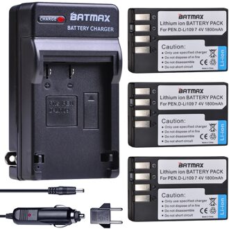 Batmax 1800 Mah D- Li109 D Li109 Batterij + Digitale Lader Voor Pentax K30 K50 K-30 K-50 K500 K-500 k-S1 KS1 K-S2 KS2 Camera 'S 3accu en lader