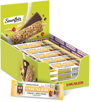 Батончик мюсли "pineapple, walnut pecan with chocolate" Musler 30g