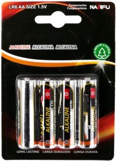 Batterij - Aigi Baty - AA/LR06 - 1.5V - Alkaline Batterijen - 4 Stuks