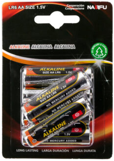 Batterij - Aigi Baty - AA/LR06 - 1.5V - Alkaline Batterijen - 6 Stuks