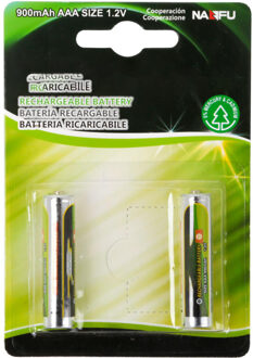 Batterij - Aigi Opy - AAA/HR03 - Oplaadbaar - 1.2V - Alkaline Batterijen - 900 mAh - 2 Stuks