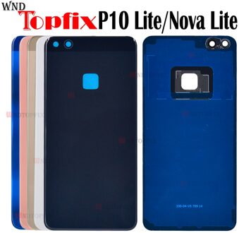 Batterij Back Cover Voor Huawei P10 Lite Deur Case Voor Huawei P10 Lite Behuizing Vervanging + Back Camera Glas Lens case zwart