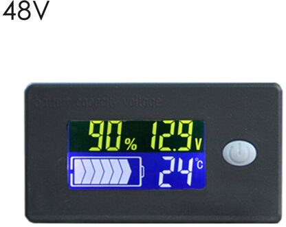 Batterij Capaciteit Indicator 12V 24V 36V 48V Li-Ion Loodaccu Tester Met Lcd Temperatuur Voltmeter