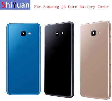 Batterij Case Back Cover Deur Behuizing Voor Samsung J4 Core J410F Met Chassis Midden Frame Logo Vervangende Onderdelen blauw