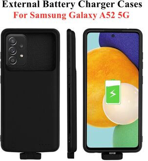 Batterij Charger Cases Voor Samsung Galaxy A52 5G Batterij Case 5000Mah Magnetische Opladen Cover Voor Samsung A52 Power bank Case A52 5G blauw