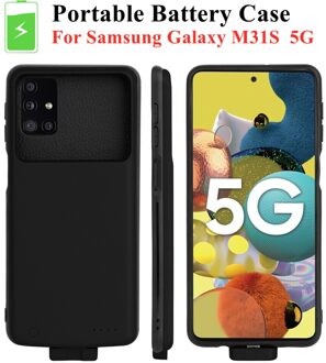 Batterij Charger Cases Voor Samsung Galaxy M31s 5G Batterij Case 5000Mah Magnetische Opladen Cover Voor Samsung M31s Power bank Case M31s 5G zwart