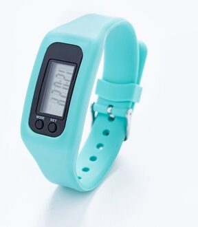 Batterij Multifunctionele Digitale Lcd Stappenteller Run Stap Calorie Loopafstand Teller blauw