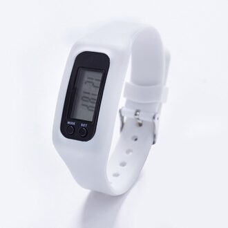 Batterij Multifunctionele Digitale Lcd Stappenteller Run Stap Calorie Loopafstand Teller wit