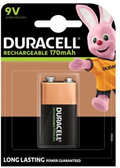 Batterij oplaadbaar Duracell 1x9Volt 170mAh Plus