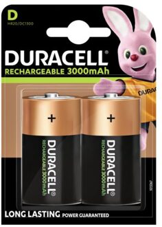 Batterij oplaadbaar Duracell 2xD 3000mAh Plus
